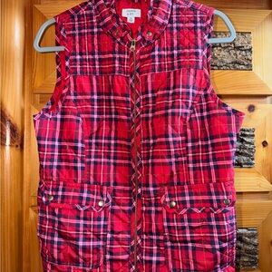 Crown & Ivy Red Plaid Vest